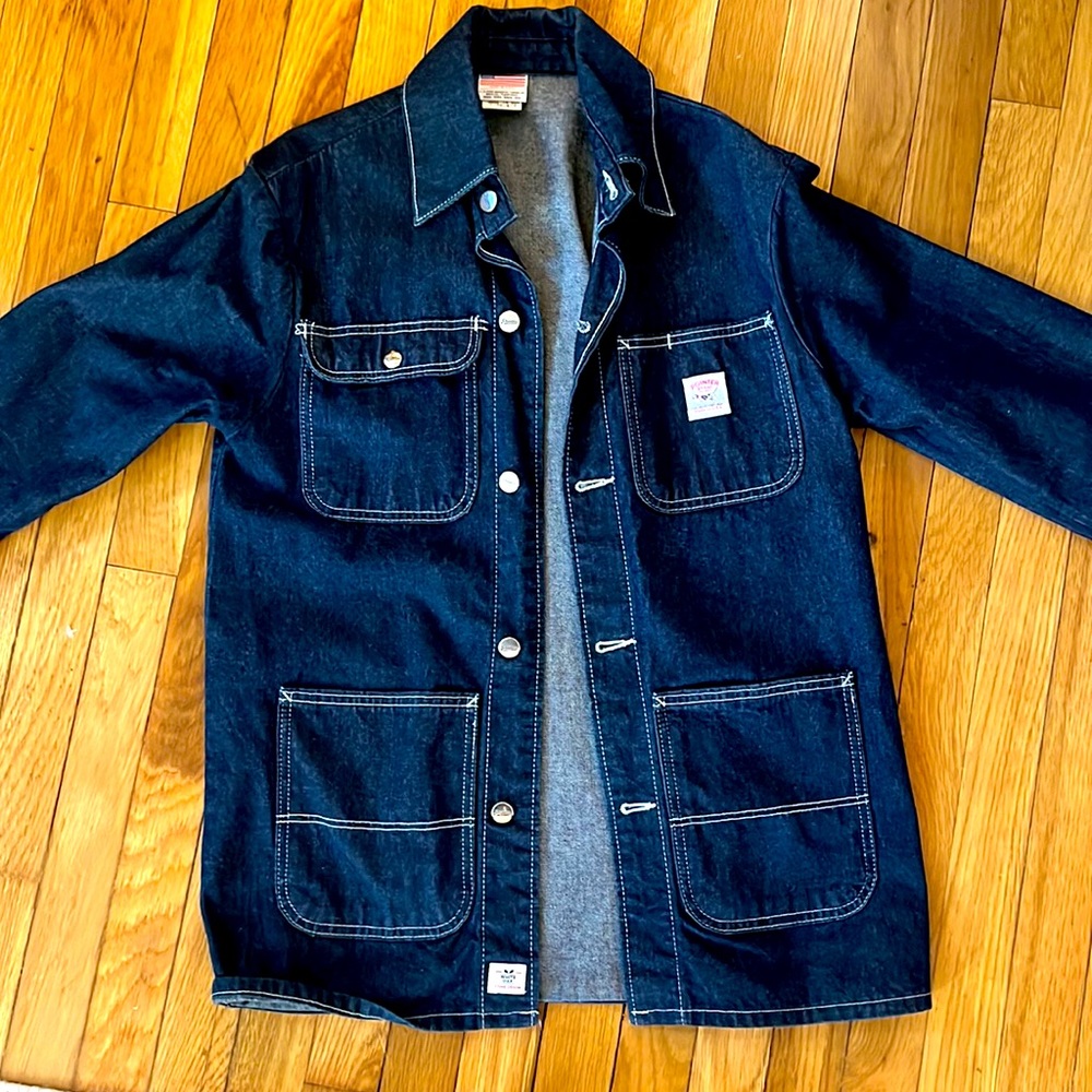 Pointer Brand chore coat in Cone Mills denim. Made in USA.